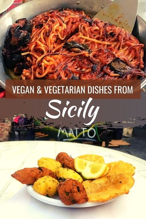 Traditional Sicilian cuisine is a whole world of culinary treasures waiting to be explored. Thanks to Sicily's "cucina povera", which uses affordable, locally grown ingredients, many authentic Sicilian dishes are completely plant-based. In this detailed vegan Sicily guide, you'll discover many local vegan dishes that are eaten in Sicily, including vegan Sicilian pesto, a vegan Sicilian pizza called sfincione, and much more! #VeganSicily #TraditionalSicilianFood #SicilianCuisine Sicilian Desserts Traditional, Vegan Sicilian Recipes, Traditional Sicilian Recipes, Sicilian Recipes Authentic, Sicilian Pesto, Sicilian Cuisine, Sicily Food, Sicilian Food, Sicilian Pizza