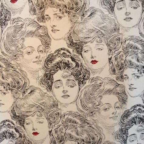 wallpaper of vintage ladies with big hair and red lips Ornate Wallpaper, Female Proportions, Buttercup Wallpaper, Lady Wallpaper, Silent Man, Harvey House, Ny House, Barbie Event, Whimsical Wallpaper