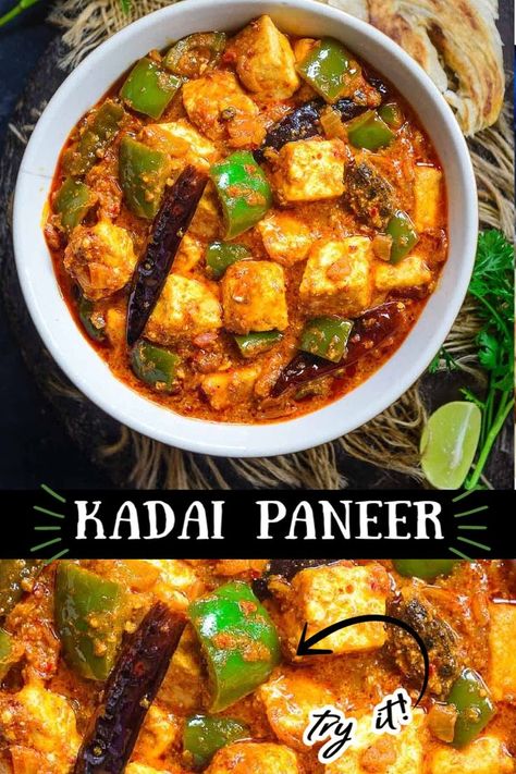 Spicy and flavorful gravy! Karahi Paneer, Kadai Paneer Recipe, Paneer Gravy Recipe, Paneer Gravy, Lachha Paratha, Kadai Paneer, Vegetarian Gravy, Spicy Gravy, Paneer Dishes