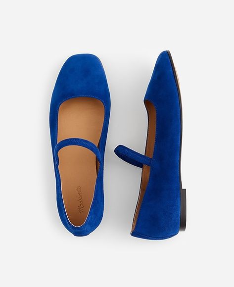 The Greta Ballet Flat | Madewell Art Outfits, Suede Ballet Flats, Leather Industry, Fashion Wishlist, Shoe Obsession, A Well, Ballet Flat, Blue Suede, Wedding Shoes