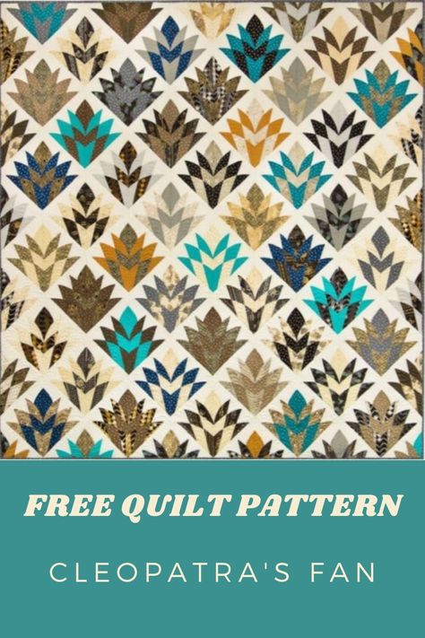 FREE Quilt Pattern: Cleopatra's Fan Cleopatras Fan Quilt Pattern, Cleopatra’s Fan Quilt Pattern, Cleopatra's Fan Quilt, Cleopatra's Fan Quilt Block Patterns, Art Deco Quilt Patterns Free, Peacock Quilt Pattern, Fan Quilt Pattern, Cleopatras Fan Quilt, Accuquilt Quilts