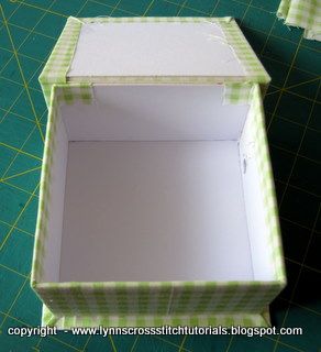 Box making - Final part | Lynn B 's finishing instructions for cross stitch Box Making Tutorial, Cartonnage Boxes, Stitch Box, Fabric Covered Boxes, Checked Fabric, Mill Hill Beads, Decorative Storage Boxes, Lining Up, Needle Cases