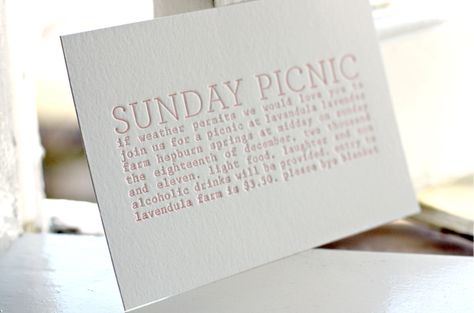 pretty, simple letterpress First They Came, Letterpress, Bespoke, Place Card Holders