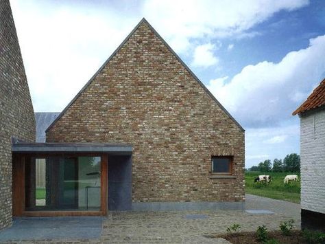 Siza in Belgium | Van Middelem-Dupont House Belgium Architecture House, Dutch Architecture Traditional, Claude Nicolas Ledoux Architecture, Dorte Mandrup Architecture, Rural Architecture, Traditional Houses, Modern Farmhouse Exterior, Modern Barn, Stone House