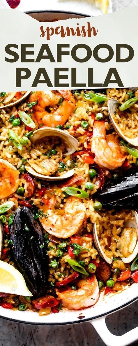 Pialla Recipes, Best Paella Recipe, Spanish Seafood Paella, Mediterranean Seafood, Spanish Paella Recipe, Easy Paella, Paella Recipe Seafood, Seafood Medley, Seafood Paella