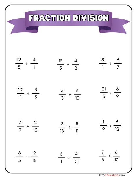 Fractions Division Worksheet | FREE Download Check more at https://kto5education.com/fractions-division-worksheet-free-download/ Division Of Fractions Worksheet, Fractions Division, Mental Maths, Mental Maths Worksheets, Math Practice Worksheets, Grade 6 Math, Maths Worksheets, Division Worksheets, Social Studies Worksheets