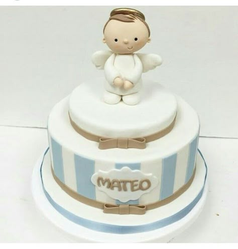 #Bautismo Baby Boy Christening Cake, Baptism Cake Boy, Christening Cake Boy, Confirmation Cakes, Baby Boy Christening, Baptism Decorations, Communion Cakes, Boy Christening, Baptism Cake