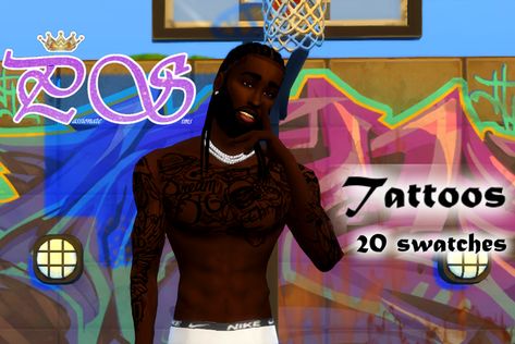 Money Man Tattoo, Sims 4 Male Tattoos, Sims 4 Male, Male Tattoos, Sims 4 Men Clothing, Sims 4 Male Clothes, Sims 4 Tattoos, Sims 4 Challenges, Sims 4 Black Hair