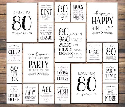 Cheers To 90 Years Decorations, 90 Birthday Party Ideas Decoration, Birthday 90 Years, Cheers To 90 Years, Party Decorations Table, Schrift Design, Miniature Sign, Table Card Holder, 80th Birthday Party