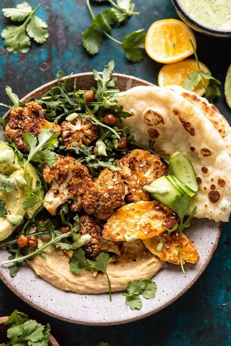 Cauliflower Shawarma, Green Tahini, Vegetable Mixes, Fried Halloumi, Easy Sheet Pan Dinners, Vegetarian Meal Prep, Vegetarian Tacos, Half Baked Harvest, Quick Cooking