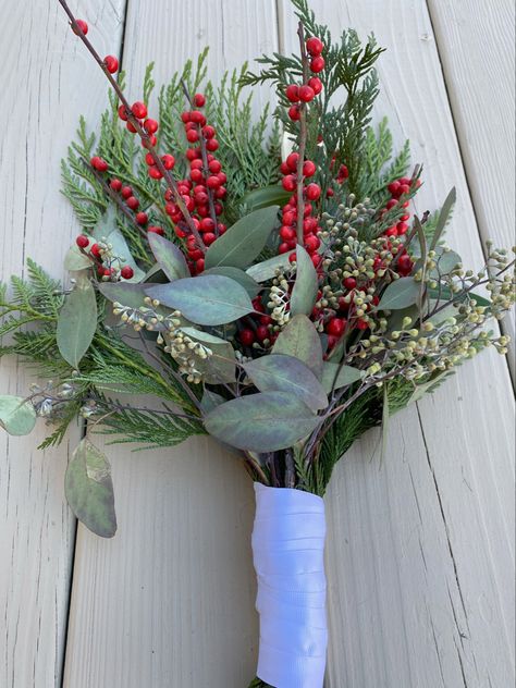 Christmas Boutineer, Small Christmas Bouquet, Nutcracker Flowers, Xmas Bouquets, Holly Bouquet, Christmas Flower Bouquet, Christmas Wedding Bouquet, Winter Wedding Flowers Bouquets, Christmas Bouquets