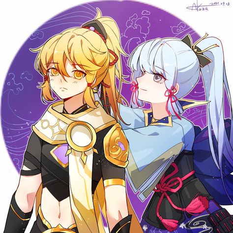 Ayaka And Aether, Aether X Ayaka, Ayaka Fanart, Genshin Aether, Aether Ships, Aether Harem, Genshin Fanart, Kamisato Ayaka, Chibi Characters