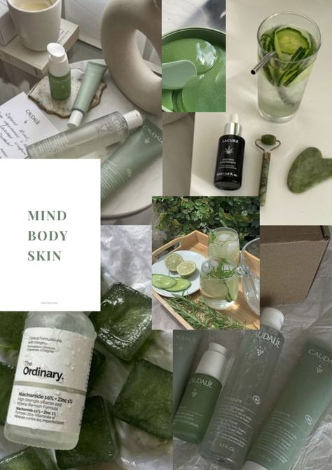 Green skincare aesthetic 😍 #greenskincare #skincare #health #theordinary Skincare Green Aesthetic, Green Skin Care Aesthetic, Green Skincare Aesthetic, Luxury Skincare Aesthetic, Cottagecore Skincare, Green Self Care, Green Skincare, Facial Products, Care Aesthetic