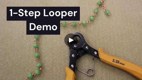 1-Step Looper Demo | A quick demo showing you how the 1-Step looper works | By Beads & Plenty More - Calgary Ltd. | Hello everyone. It's Pat at Beads in Pennymore. And today I'm going to talk about these looper tools. Uh this one is a it's called the one step looper. And it this one is the smaller one that makes a loop that's 1. 5 millimetres. And then there's also one that makes it 2. 25 loop. Now these are ideal for working with chain links like such and if you wanted to make a necklace that is long enough to go over the head especially for our older ladies that don't like to do clasps up this can be completely finished and and attached one side to the other with absolutely no clasp. So I'm going to show you how these machines work. So this one is the larger one and this is the smaller o One Step Looper Diy Jewelry, One Step Looper, Make A Necklace, Beading Tools, Chain Links, A Necklace, How To Make Necklaces, First Step, Calgary