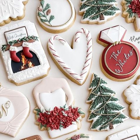 Christmas Party Cookies Decorated, Christmas Wedding Shower Cookies, Christmas Bridal Shower Cookies, Christmas Engagement Cookies, Engagement Party Cookies, Christmas Bridal Shower, Wedding Shower Cookies, Christmas Bridal Showers, Christmas Cookie Party