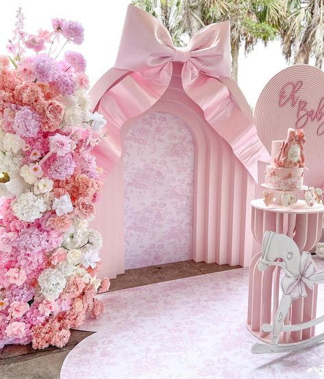 Dreamiest baby shower 🎀🌸💕 #loveshackfancycookies #loveshackfancy #loveshackfancytheme #loveshackfancythemedparty #loveshackfancybabyshower #loveshackfancyparty #loveshackfancybackdrop #loveshackfancybow #bowtheme #bow #floralbabyshower #bowbackdrop #largebow #pinkbow #pinkbowtheme Dior Theme Baby Shower Ideas, Baby Dior Theme Party, Dior Party Theme, Baby Shower Pink Theme, Pink Bows Baby Shower Theme, Love Shack Fancy Baby Shower Theme, Dior Baby Shower Theme, Bow Baby Shower Theme Girl, Coquette Baby Shower Theme