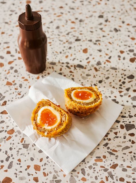 Homemade Scotch Egg Homemade Scotch Eggs, Guest Recipes, Scotch Egg, Scottish Food, Gastro Pubs, Scotch Eggs, Sausage Patty, Savoury Recipes, Spicy Sausage