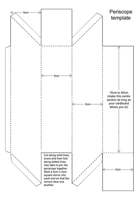 great pattern for an easy, poster board periscope.  I lengthened the pattern to 30 cm.  Bought inexpensive pocket mirrors and cut them in half. (this was actually done by my long-suffering husband). Periscope Craft, Periscope Diy, Submerged Vbs, Easy Poster, Long Suffering, Borax Crystals, Classroom Helpers, Spy Party, Fun Projects For Kids