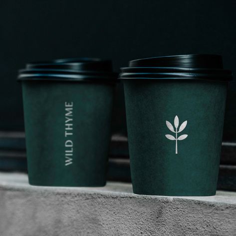 Cafe Branding Design, Coffee Graphics, Paper Cup Design, Coffee Shop Logo Design, Wild Thyme, Bread Packaging, Coffee Shop Branding, London Cafe, Cafe Branding