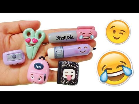 Polymer Clay – Tutorials – Page 25 – Polymer Clay Fimo Kawaii, School Hacks Diy, Easy Polymer Clay, Diy Back To School, Diy School Supplies, Charm School, Pasta Francesa, Cute Polymer Clay, Cute School Supplies