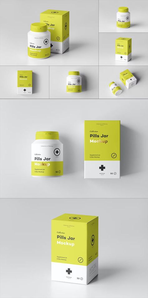 Pills Jar Mock-up Medicine Bottle Design, Pill Box Design, Pill Bottle Design, Pill Packaging Design, Medicine Box Packaging, Gummies Packaging, Mockup Packaging Box, Medicine Box Design, Medicine Package