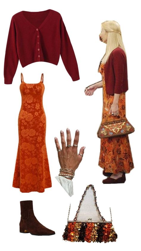 #phoebebuffay #friends #outfit #ideas Pheobe Outfits Friends, Friends Outfit Ideas, Phoebe Buffay Outfits, Friends Outfit, Friend Costumes, 90s Inspired Outfits, 70s Inspired Fashion, Phoebe Buffay, B Fashion