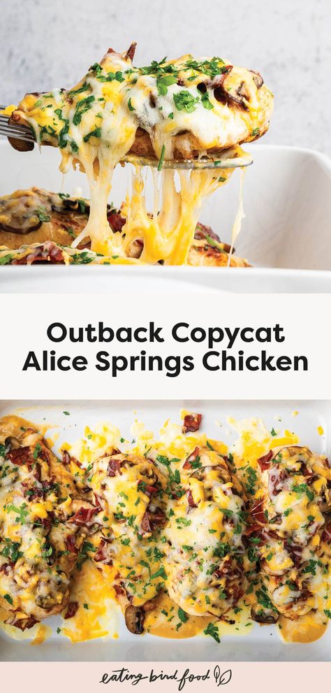 Alice Springs Chicken (Outback Copycat) - Eating Bird Food Copycat Restaurant Recipes Outback, Animal Based Chicken Recipe, Alice Springs Chicken Recipe, Alice Springs Chicken Outback, Alice Springs Chicken, Eating Bird Food, Marinating Chicken Breast, Outback Steakhouse, Chicken Eating