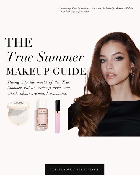 Our True Summer makeup guide is here with the beautiful Barbara Palvin 🤍 . #coloranalysis #colouranalysis #coloranalyst #barbarapalvin #summerpalette #truesummer True Summer Makeup, Makeup Color Palette, Flattering Makeup, Barbara Palvin Style, Cool Summer Palette, Seasonal Makeup, Soft Summer Palette, Summer Eye Makeup, Soft Summer Color Palette