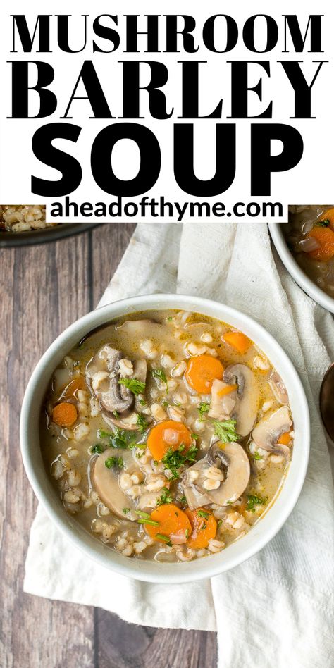 Mushroom Barley, Mushroom Barley Soup, Soup Vegetarian, Vegetarian Soup Recipes, Fall Soup Recipes, One Pot Meal, Barley Soup, Vegetarian Soup, Vegan Soup