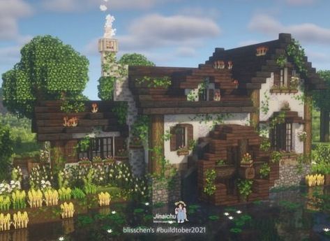 Minecraft House Layout, House Layout Ideas, Aesthetic Minecraft Builds, Cottage Minecraft, Cottagecore Minecraft, Community House, Minecraft House Plans, Minecraft Farm, Minecraft Cottage