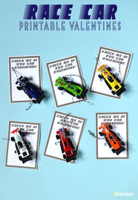 race car valentine printable for kids or adults catch me if you can printable  . #valentines #carprintable #carvalentine #nonfoodvalentine Hot Wheels Valentine, Non Candy Valentines, Car Valentine, Candy Valentines, Candy Car, Valentines Printable, Kids Races, Printable Valentines, Preschool Valentines