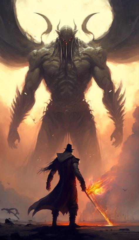 Humans vs Giants fantasy art Megalophobia Art, Man Vs Giant, Giants Fantasy Art, Man Vs Monster, Character Design Turnaround, Dnd Gods, Demon Horror, Giant African Land Snails, Chest Workout At Home