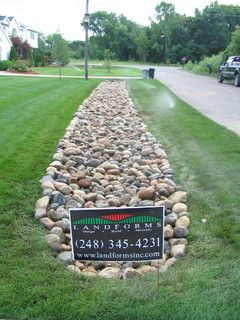 Davidson creek bed - Transitional - Landscape - Charlotte - by Jay Sifford Garden Design | Houzz Drainage Ditch Landscaping, Bluestone Paving, Landscape Drainage, Sustainable Homestead, Contemporary Backyard, Drainage Ditch, Michigan Winter, Gravel Landscaping, Residential Landscaping