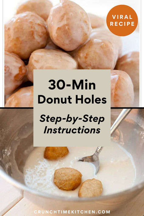 Donut Holes made in 30 minutes. Homemade Donut Holes, Homemade Donut, Donut Hole Recipe, Doughnut Recipe Easy, Breakfast Donuts, Donut Shops, Easy Snacks For Kids, Recipes Delicious, Donut Holes