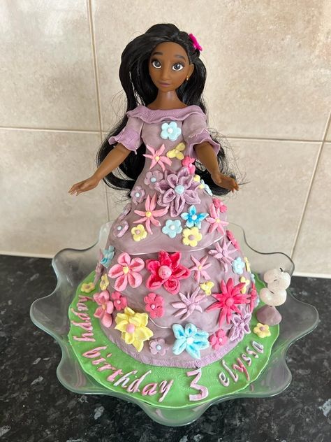 Isabella from Encanto doll birthday cake Encanto Doll Cake, Birthday Cake Encanto, Isabella From Encanto, Encanto Cake, Encanto Birthday, Doll Birthday Cake, Encanto Party, Girl Birthday Themes, Kids Party Themes