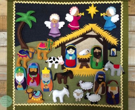 Christmas Advent Calendar, nativity scene advent calendar, felt advent calendar, felt nativity scene advent calendar, Christmas ideas for kids, countdown to Christmas, holiday traditions, handmade Christmas advent calendar, handmade Christmas gift, Christmas gifts for kids, handmade Christmas, custom made advent calendar, bidziu handmade, bidziuhandmade Felt Nativity, Nativity Advent Calendar, Felt Advent Calendar, Sabbath School, Stocking Designs, Christmas Traditions Family, Toddler Sensory, Nativity Crafts, Crafters Companion