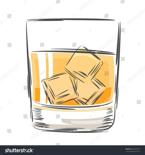 Rocks Glass Drawing, Glass Of Whiskey Drawing, Whiskey Glass Cookies, Whiskey Glass Illustration, Rocks Glass Tattoo, Whisky Glass Tattoo, Whiskey Glass Drawing, Whiskey Clipart, Whiskey Glass Tattoo