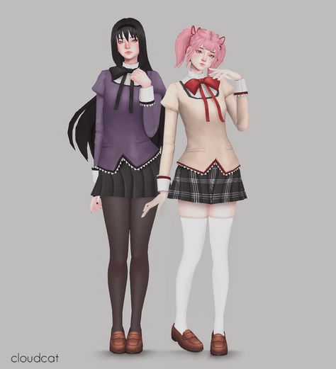 anime cc Sims 4 Cc Madoka Magica, Ts4 Anime Cc, Cc Packs, Full Body Costumes, Sims 4 Anime, Cc Shoes, Fotografi Iphone, Free Sims 4, The Sims 4 Packs