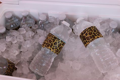 fashionable cheetah print ductape + juice or water bottles makes for super cool party drinks Cheetah Print Party, Cheetah Birthday Party, Y2k Birthday, Cheetah Party, Cheetah Birthday, Leopard Party, Safari Wedding, Animal Print Party, Princess Kitty