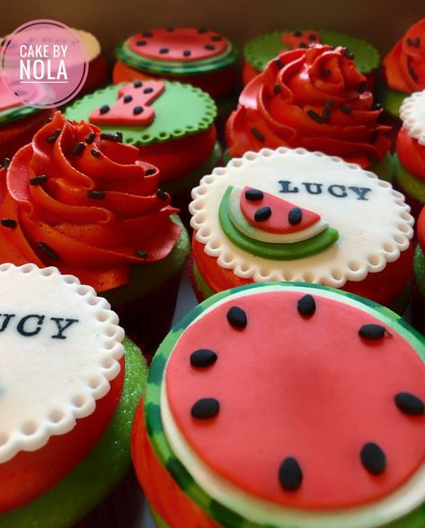 Lucy is one in a melon... #cupcakes #cupcakesofig #cupcakesofinstagram #instacupcakes #cupcakestagram #fondantcupcakes #succulentcupcakes #buttercreamcupcakes #oneinamelon #oneinameloncupcakes #firstbirthday #decoratedcupcakes One In A Melon First Birthday Cupcakes, One In A Melon Cupcakes, Melon Cake, Succulent Cupcakes, Yalda Night, First Birthday Cupcakes, Pink Watermelon, Buttercream Cupcakes, Toddler Parties