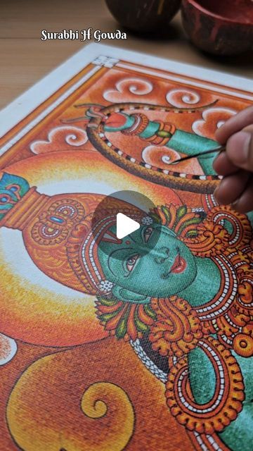 Mural Painting Kerala, Mural Paintings, Kerala Mural Painting, Mural Painting, Mural Art, Acrylic On Canvas, Kerala, Krishna, Mural