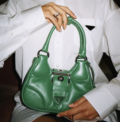 Jamilla Strand, Prada Green, Pretty Bags, Boot Bag, Stylish Bag, Green Bag, Mini Bag, Stylish Outfits, Fashion Bags