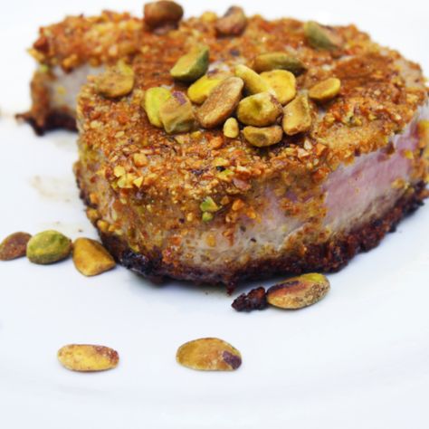 Pistachio Tuna Steaks – Saving Dinner Pistachio Crusted Tuna Steaks, Tuna Bake, Paleo Menu, Tuna Steak, Paleo Foods, Tuna Steaks, Healthiest Seafood, Dried Thyme, Grain Free Recipes