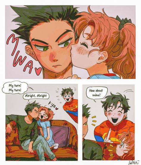 🎨 art by: @iwakkecubung Jondami Fanart Comic, Billy Batson X Damian Wayne, Damian X Jon Fanart, Jondami Fanart, Bruce And Damian, Dc Comics Funny, Super Sons, Superman X Batman, Univers Dc