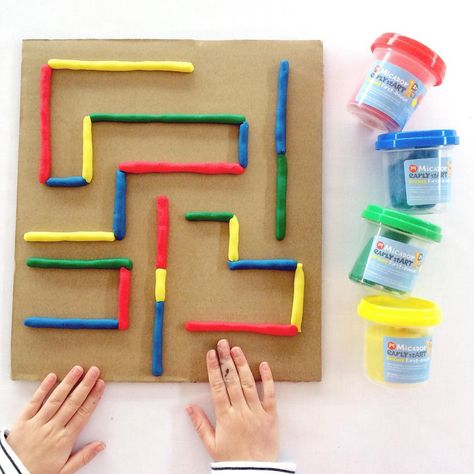 PLAY DOUGH MAZE || here's the beginning of a play dough maze that miss8 is putting together. She drew out the map of her maze with pencil… Perpendicular Lines, Mazes For Kids, Strategic Thinking, Creative Curriculum, Stem For Kids, Elementary Art Projects, Preschool Science, Fun For Kids, Summer Theme