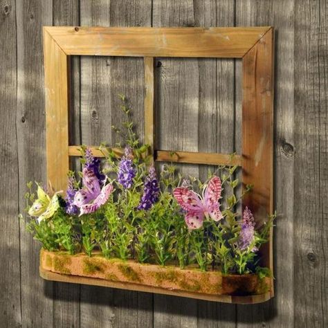 Garden Diy Decoration Ideas, Sunflower Floral Arrangements, Garden Diy Furniture, Flower Projects, Balkon Decor, Window Projects, Diy Garden Furniture, Pallet Garden, Deco Floral