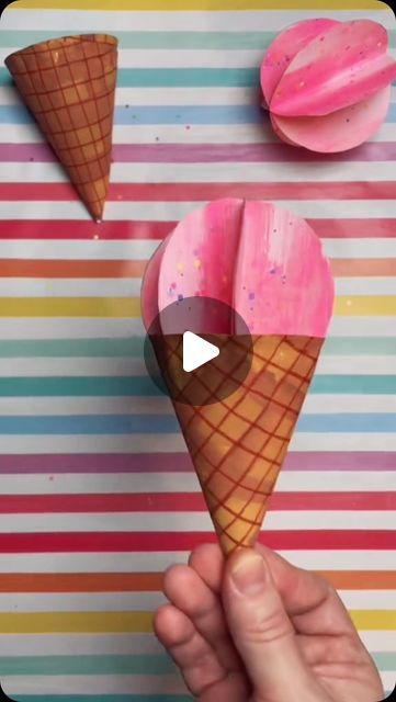 Timm Sevitz on Instagram: "Easy Kids Summer Paper Craft Ice Cream Cone Craft! 🍦🌞  Beat the summer heat with a super fun and easy kids paper craft art project: Glittery Paper Ice Cream Cones!  This project is perfect for kids of all ages and is sure to add some sparkle to your summer days. 🌟 Just grab some colored paper, glitter, glue, scissors, and your imagination! 🖍️✂️✨  Supplies: Paper Plate Cardstock Acrylic Paint Paint Brush Glitter Gluestick Scissors Pencil Sometjing round to trace (like a plastic lid)  Don’t forget to share your glittery creations with us and show off your awesome summer crafts. This is a great activity for summer camps, playdates, and weekend fun, making it one of the best kids art projects around!  Get creative and enjoy some DIY crafts with your little ones. Cone Activities For Preschool, Ice Cream Crafts For Kids, Ice Cream Activity, Ice Cream Cone Craft, Craft Ice Cream, Paper Ice Cream, Summer Camp Art, Ice Cream Crafts, Lake Fun