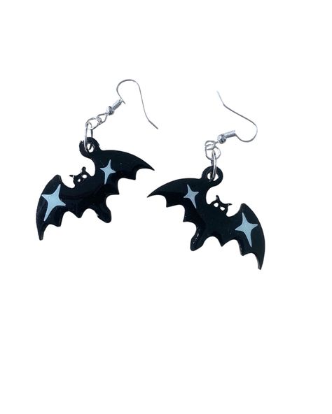 Handmade resin bat earrings with glow in the dark stars on their wings. Perfect for the 31st Oct or if you just like bats really. Check them out on Felt NZ . . . . #bats #batearrings #resinearrings #shoplocal #shoplocalnz #shopnz #shopauckland #smallbusiness #halloween #earrings Glow In The Dark Stars, Dark Stars, Bat Earrings, Dark Star, Halloween Earrings, In The Dark, Glow In The Dark, The Darkest, Bat