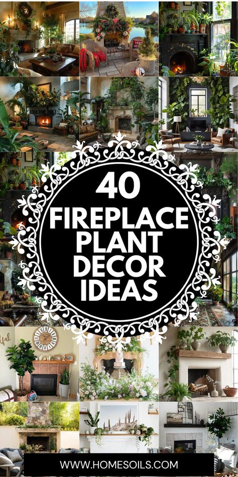 Explore 40 fireplace plant decor ideas! Enhance your fireplace area with lush greenery, such as tall potted plants, cascading vines, or small succulents on the mantel. These ideas will help you create a cozy, vibrant focal point that adds warmth and natural beauty to your living space. Fireplace Plants, Tall Potted Plants, Fireplace Area, Plant Decor Ideas, Small Succulents, Mantel Decorations, Plant Decor, Potted Plants, Nook