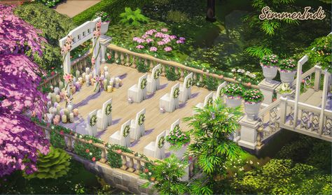 Newcrest Park Sims 4, Sims Wedding Venue Ideas, Wedding Venue Sims 4, Sims 4 Park, Sims Lots, Urban House, Sims 4 Speed Build, Sims Houses, Sims Builds